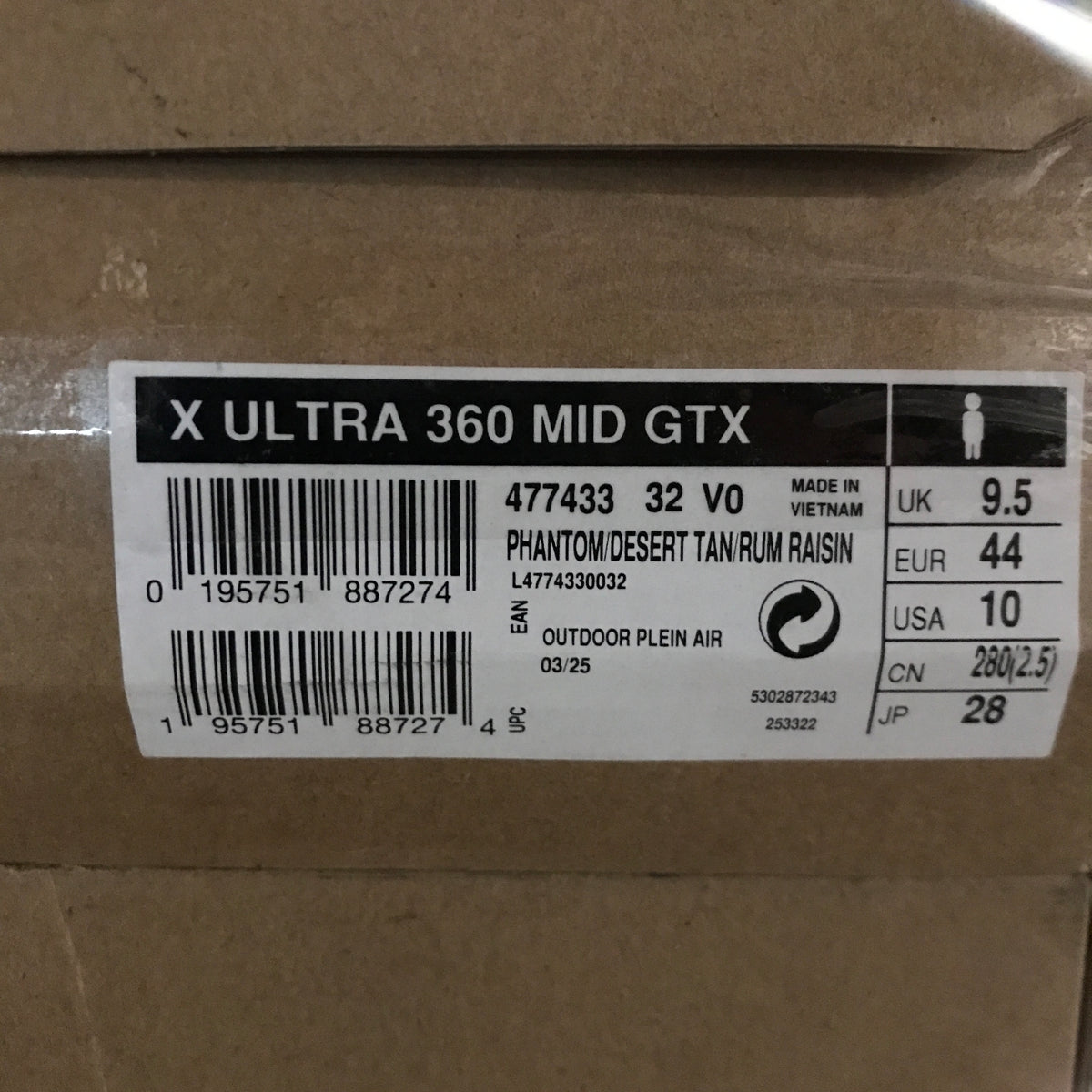 Salomon X ULTRA 360 MID GORE-TEX Men's Hiking & Backpacking Shoes - Phantom/Desert Tan/Rum Raisin