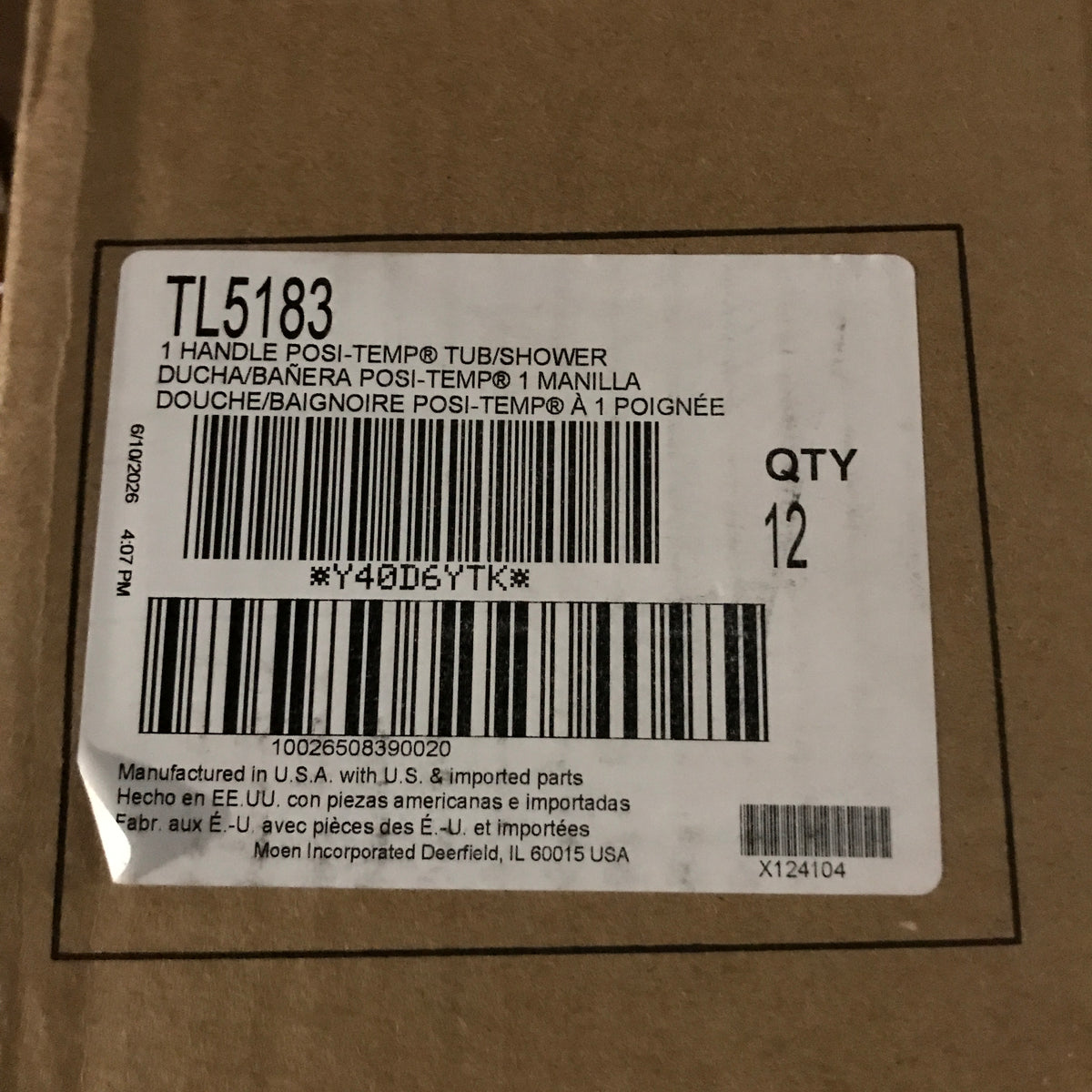 MOEN 1 Handle Posi-Temp Tub/Shower (TL5183)