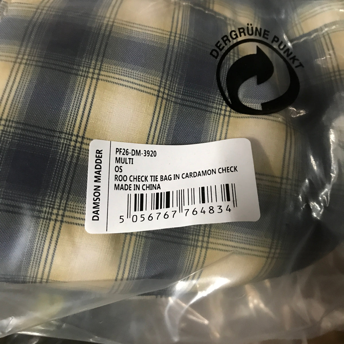 Damson Madder Roo Tie Bag In Cardamon Check