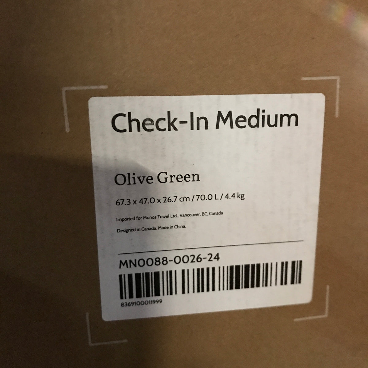 Monos Check-In Medium in Olive Green