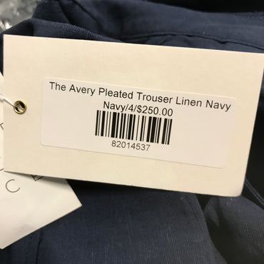 SOPHIEGRACE The Avery Pleated Trouser Linen - Navy