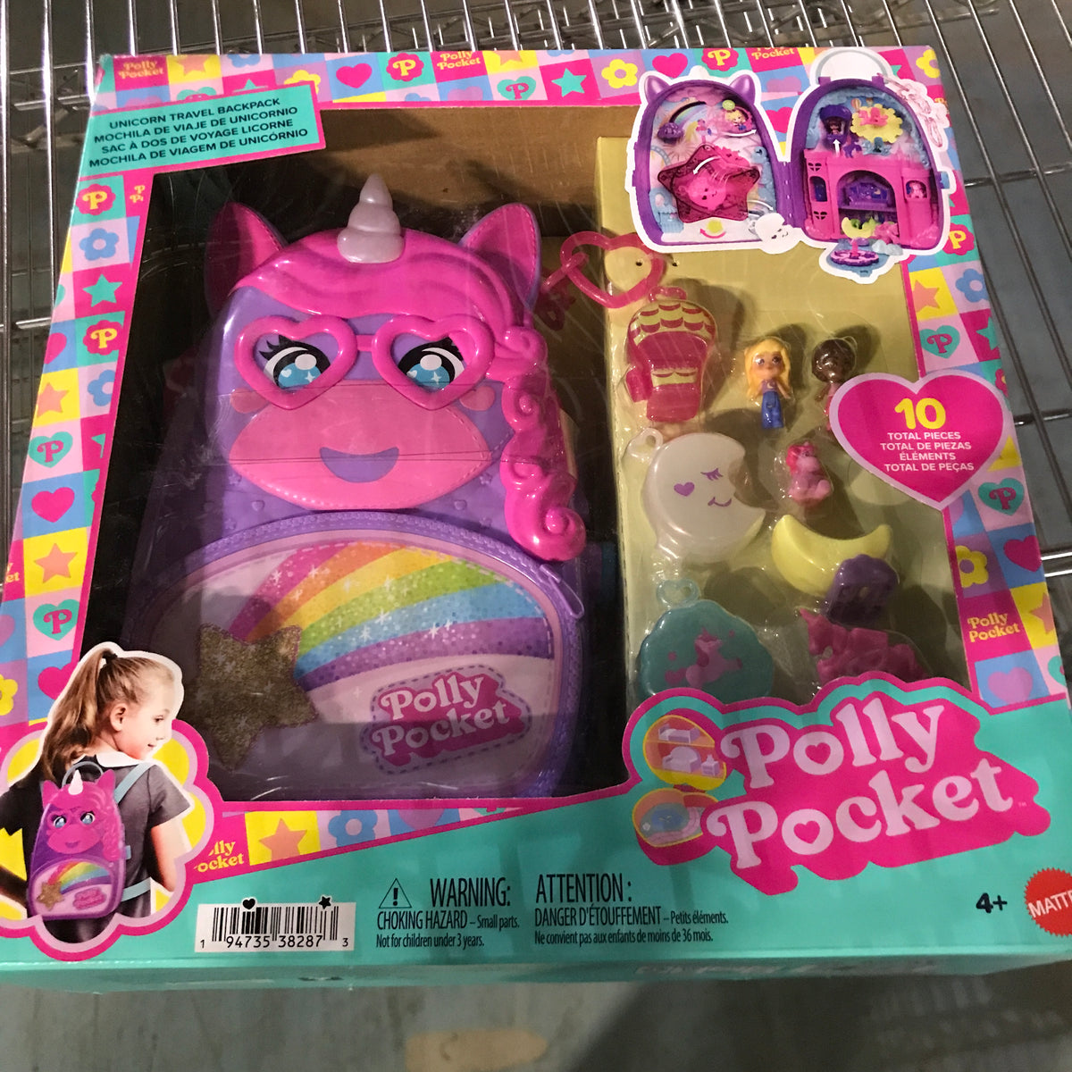 Polly Pocket Unicorn Travel Backpack Playset
