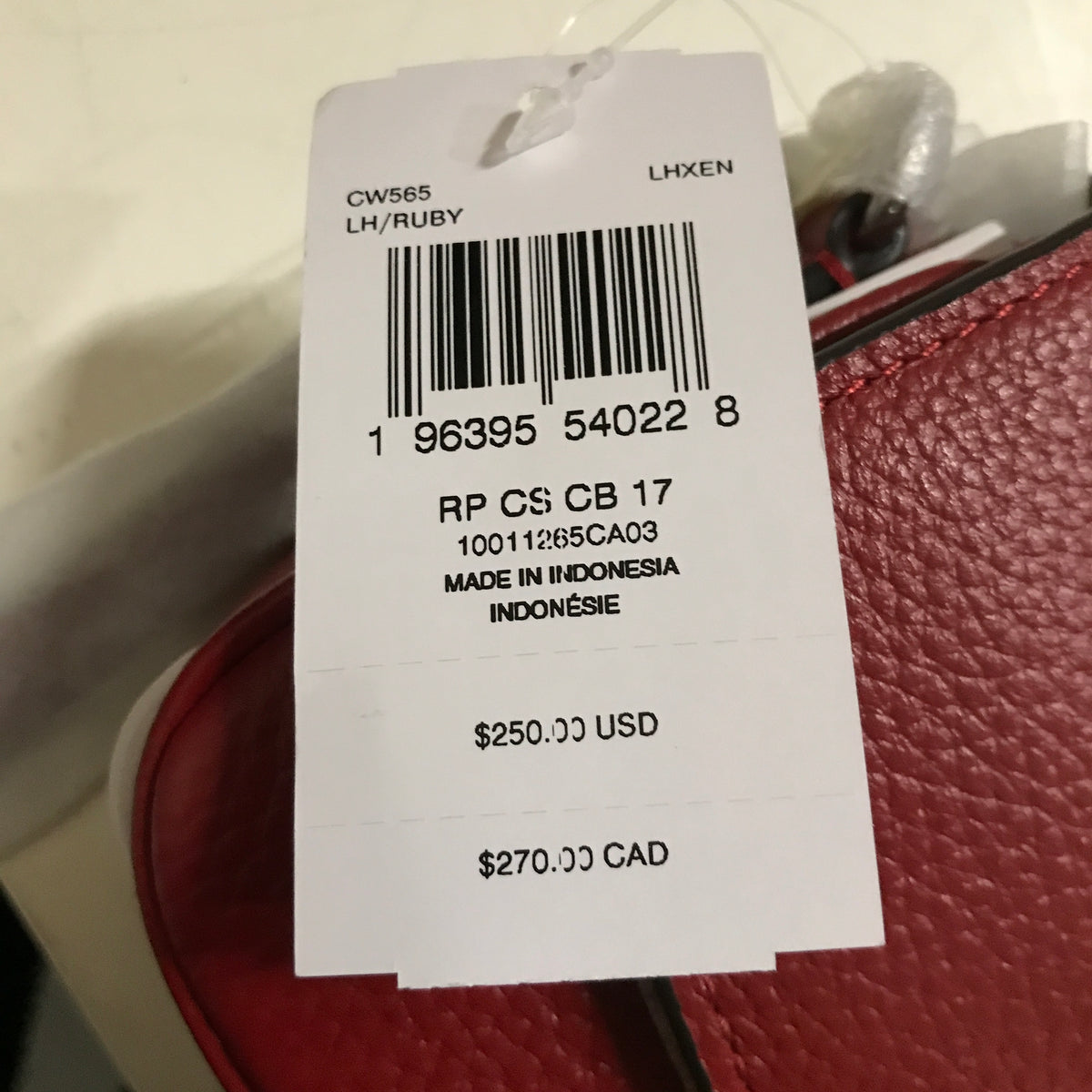 Coach Cassie Crossbody Purse - Ruby Red