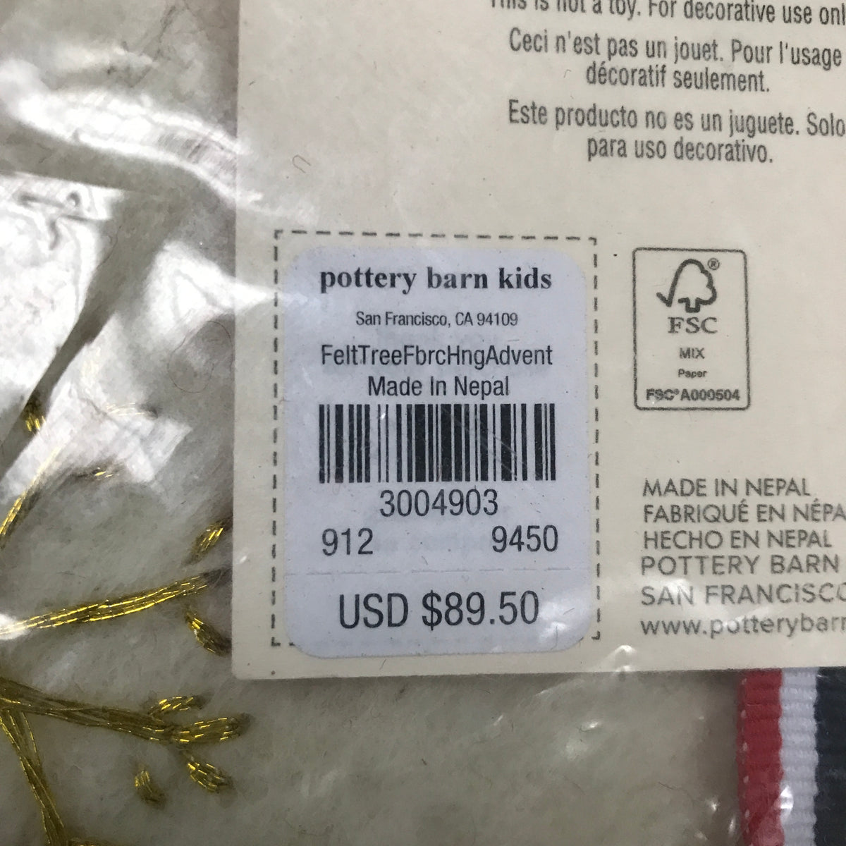Pottery Barn Felt Activity Christmas Tree Advent Calendar