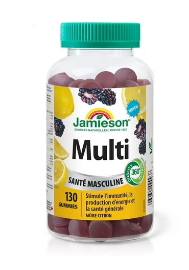Jamieson Men's Multivitamin Gummies Blackberry Lemon Flavour, 130 Count (3 Pack)