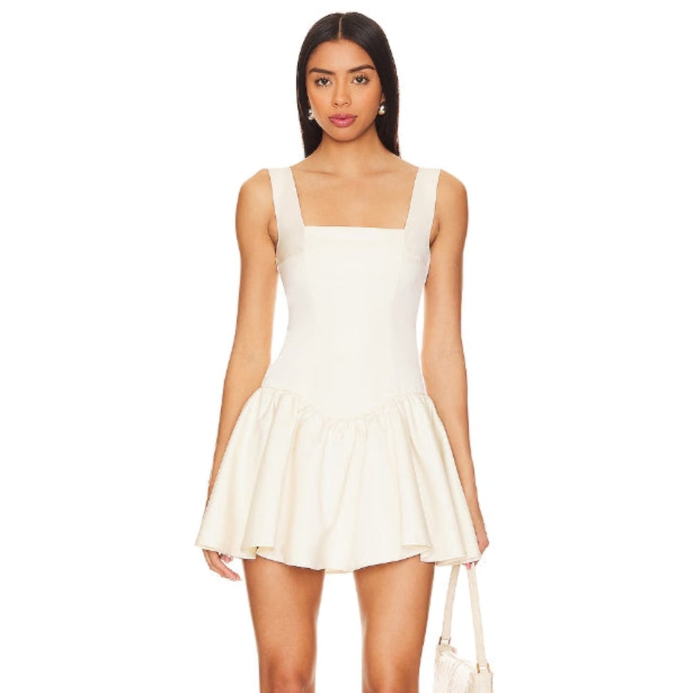 WeWoreWhat Corset Peplum Satin Mini Dress