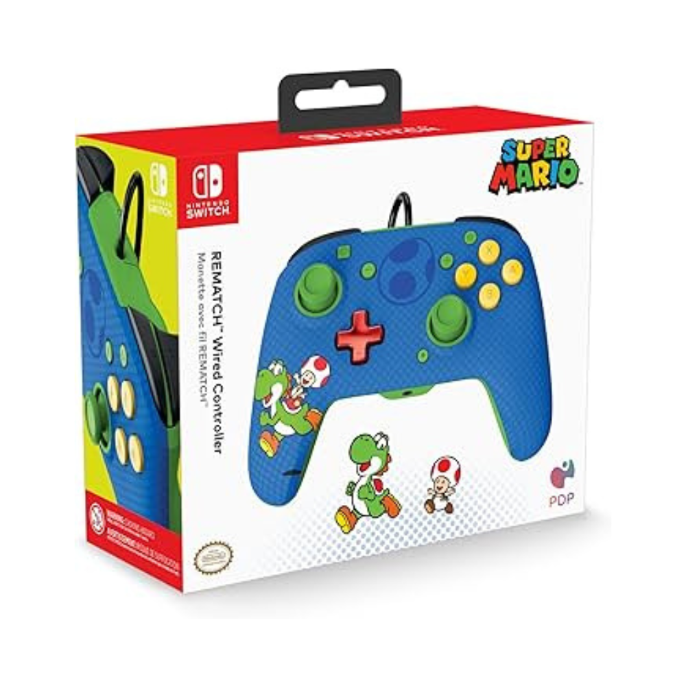 PDP REMATCH Wired Controller: Yoshi & Toad Nintendo Switch