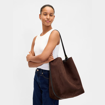 Gap Vegan Suede Bucket Bag - Chocolate Cake Brown