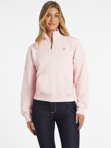 Guess Oversized Mini Triangle Half-Zip Sweatshirt