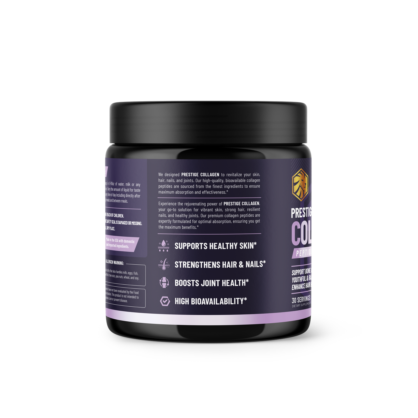 Prestige Labs Collagen Peptides Powder, 1 Month (30 Servings)