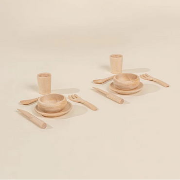Coco Village Wooden Dinnerware Playset (12 Pcs)