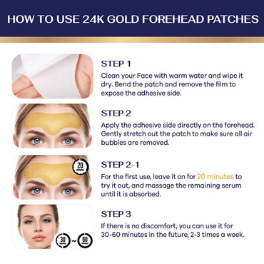 Jardient 24K Gold Collagen Forehead Wrinkle Patches: Facial patches with 12 Packs