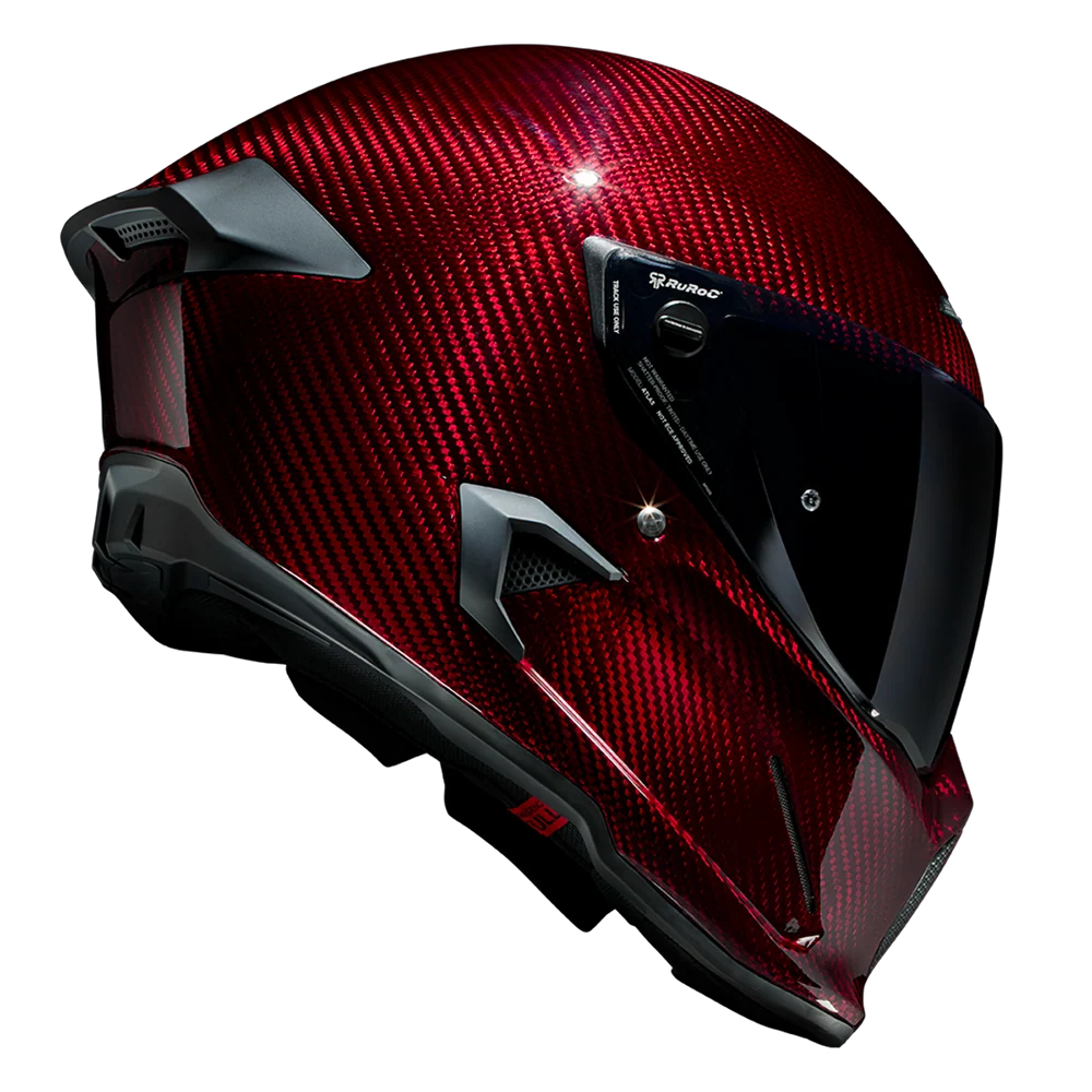 Ruroc AT4.0 Carbon Helmet - Liquid Carbon Ruby