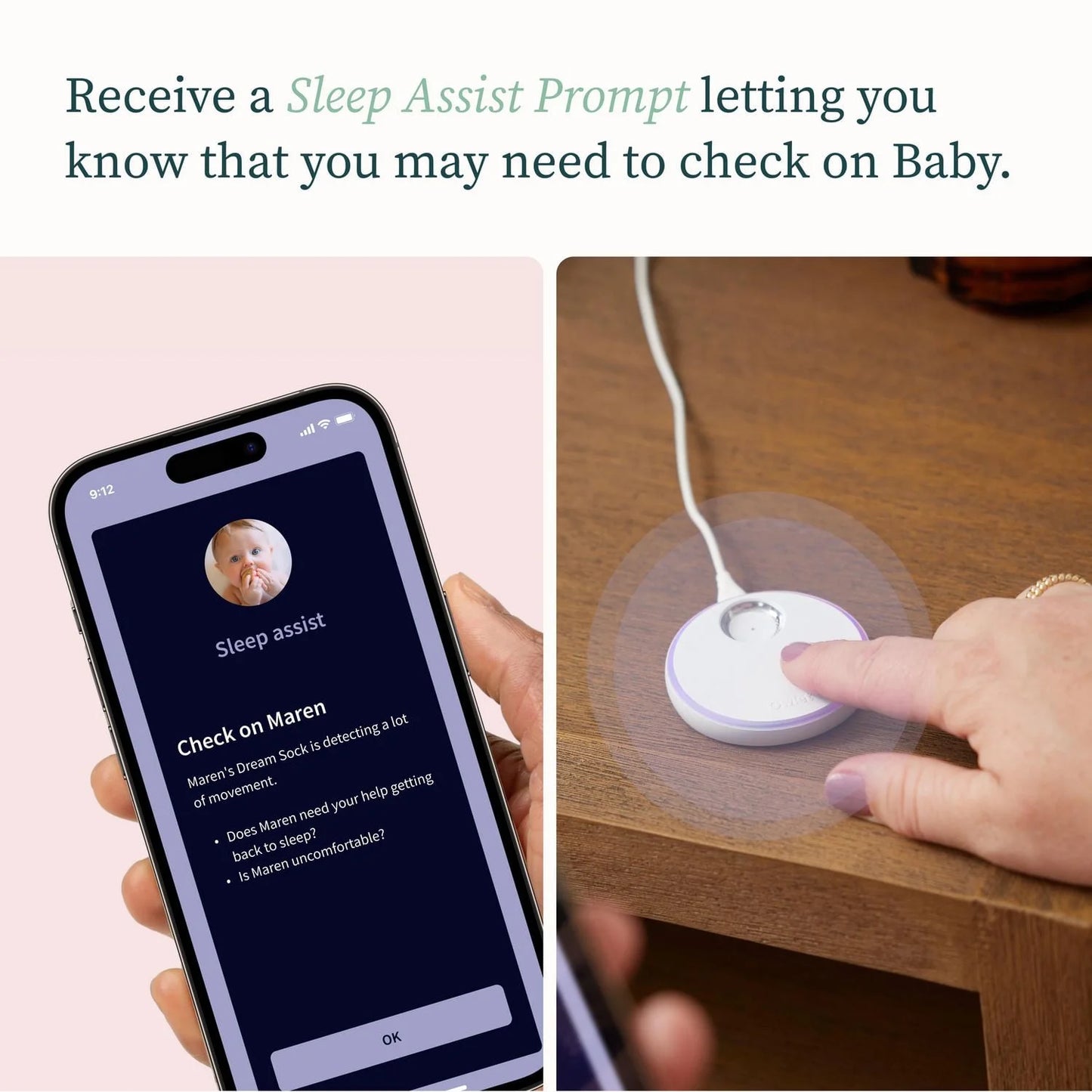 Owlet Dream Sock - Smart Baby Monitor - Mint
