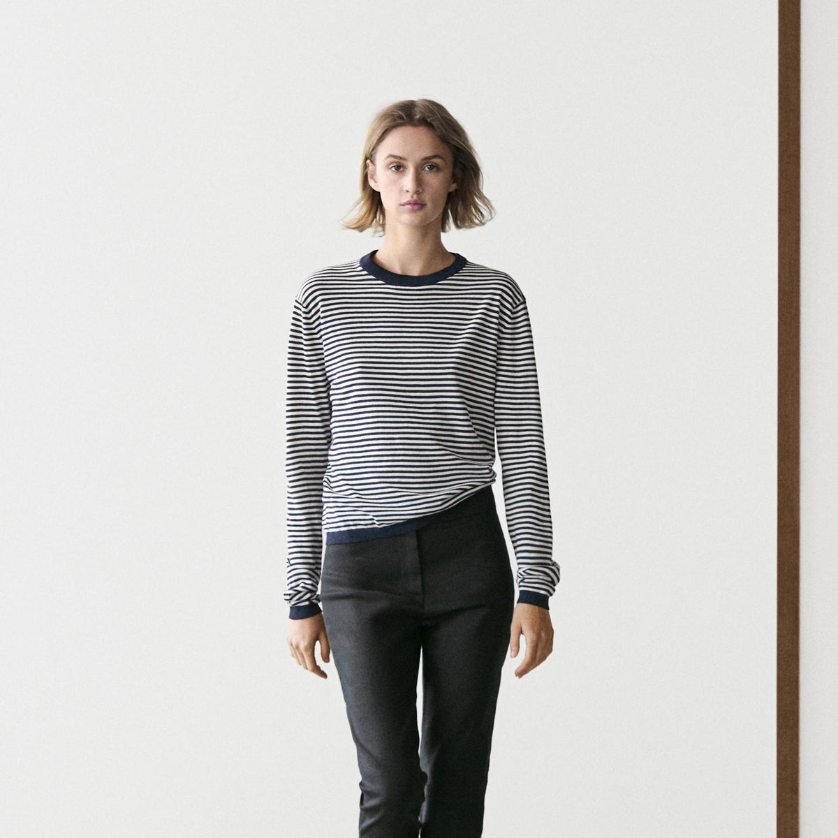 Massimo Dutti Striped Cotton & Silk Knit Sweater
