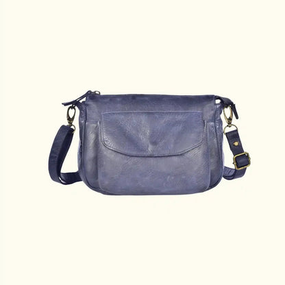 Milo Dolcezza Washed Leather Crossbody - Navy