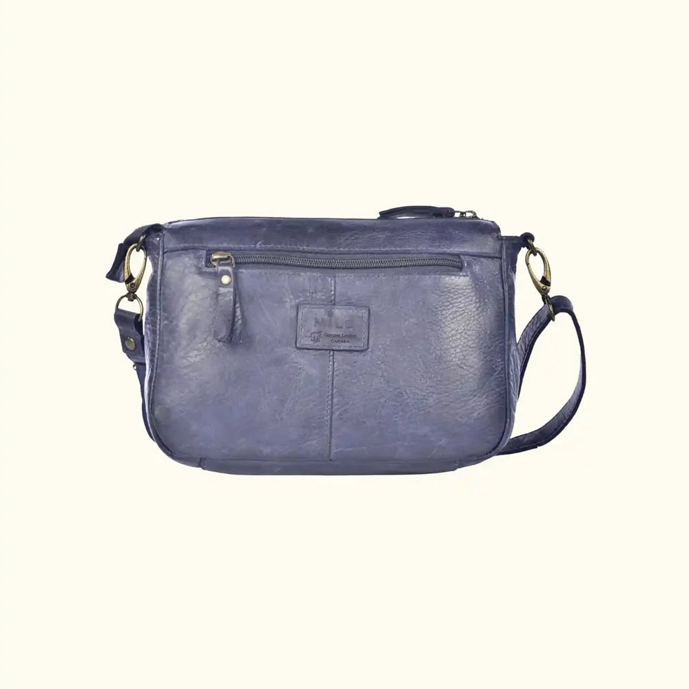 Milo Dolcezza Washed Leather Crossbody - Navy