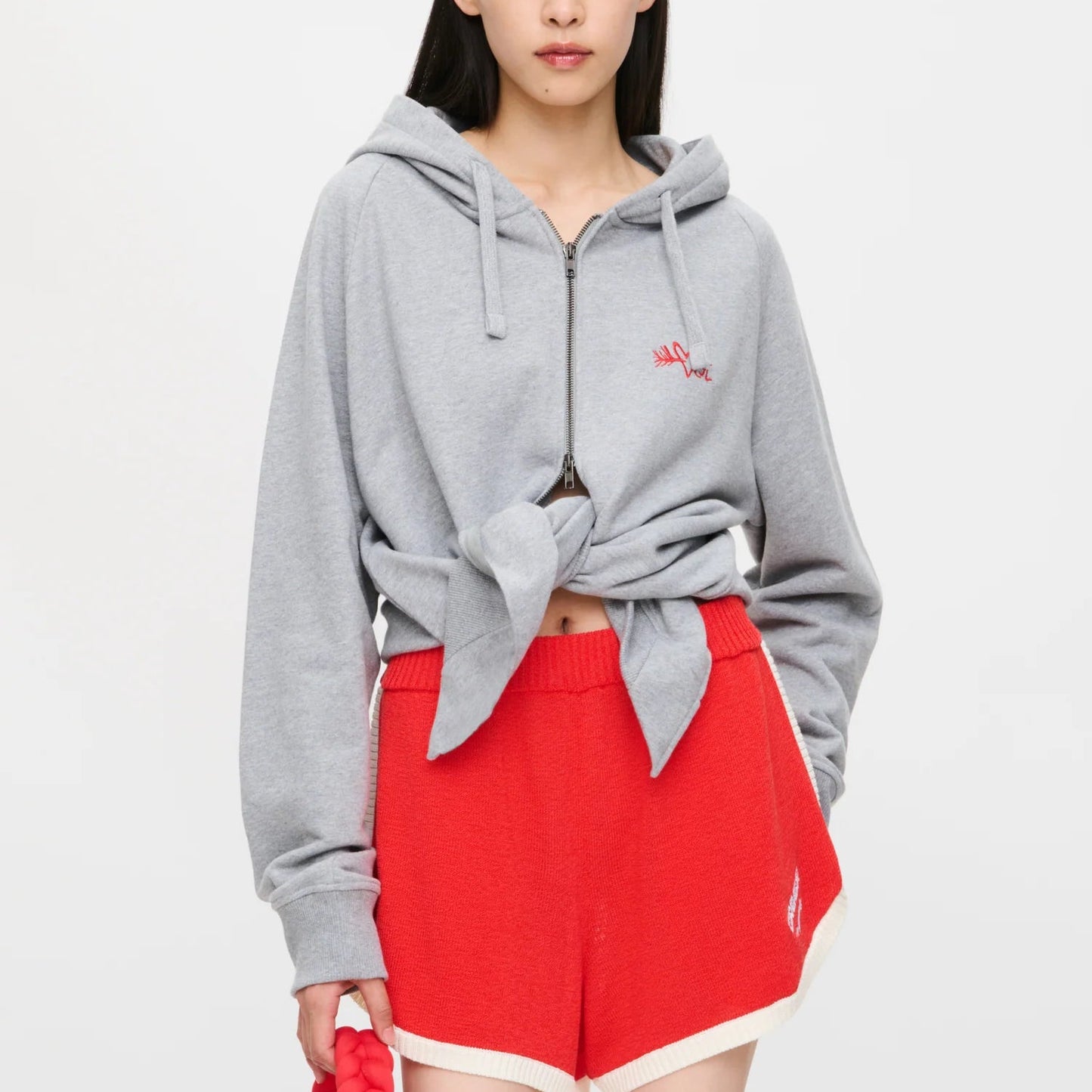 Charles Jeffrey Loverboy All Tied Up Hoody in Grey Marl