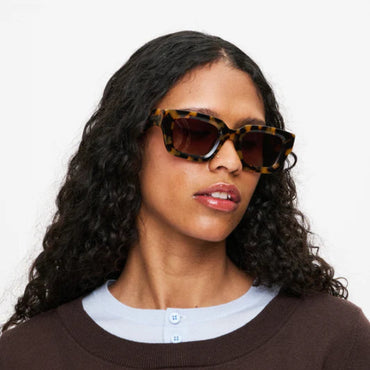 Charles Jeffrey Loverboy Topsy Turvy Sunglasses in Brown Tortoise Shell