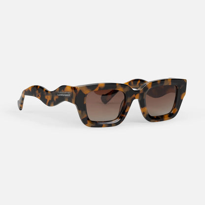 Charles Jeffrey Loverboy Topsy Turvy Sunglasses in Brown Tortoise Shell