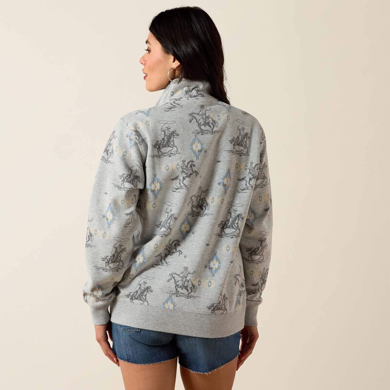 Ariat Women's Sapphire 1/2 Zip Sweatshirt - Heather Grey
