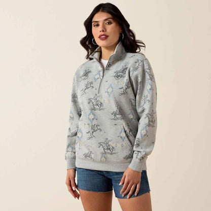 Ariat Women's Sapphire 1/2 Zip Sweatshirt - Heather Grey