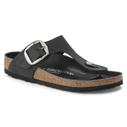 Birkenstock Women's Gizeh Big Buckle Oiled Leather - Black