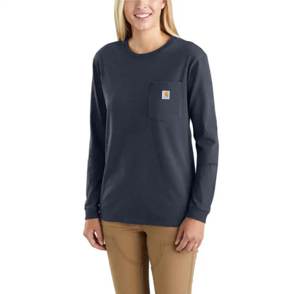 Carhartt Women's Workwear Pocket Long Sleeve T-Shirt - Navy
