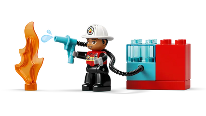 Lego Fire Truck with Hose and Firefighter