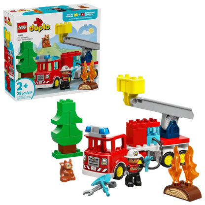 Lego Fire Truck with Hose and Firefighter