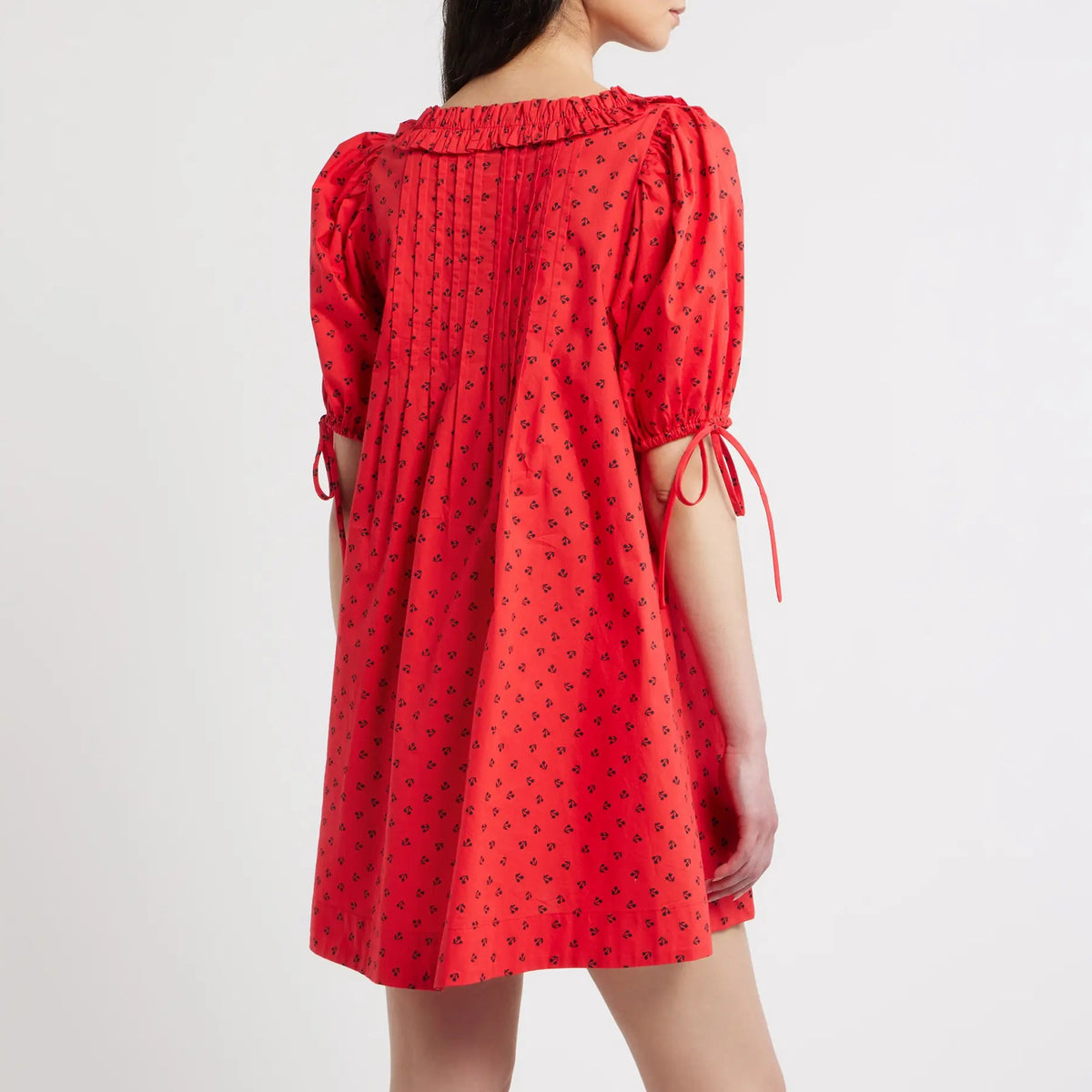 Damson Madder Jemima Mini Dress - Red Cherries