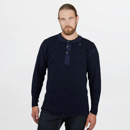 Stanfield's Men's Heritage Heavy Weight Wool Henley - Black