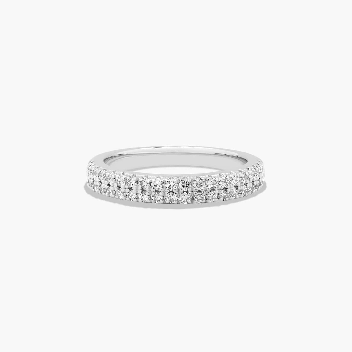 James Allen - Platinum Two Row U Pave Diamond Ring