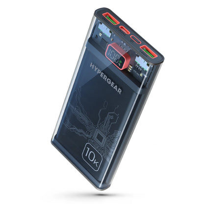 HyperGear 10,000mAh ClearCharge Transparent Fast Charge Power Bank with 20W USB-C PD - 2 Pack