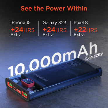 HyperGear 10,000mAh ClearCharge Transparent Fast Charge Power Bank with 20W USB-C PD - 2 Pack