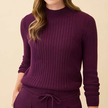 Northern Reflections Ribbed Mock Neck Pullover