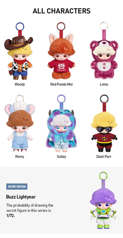 DIMOO WORLD × PIXAR Series - Vinyl Plush Pendant Blind Box (Whole Set)