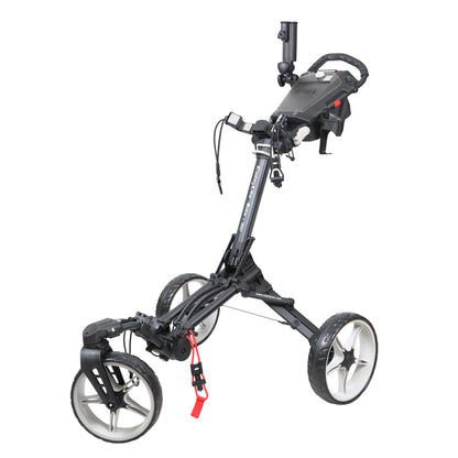 Caddytek - Auto fold/unfold Compact 3 Wheel Golf Push Cart with Cooler Bag