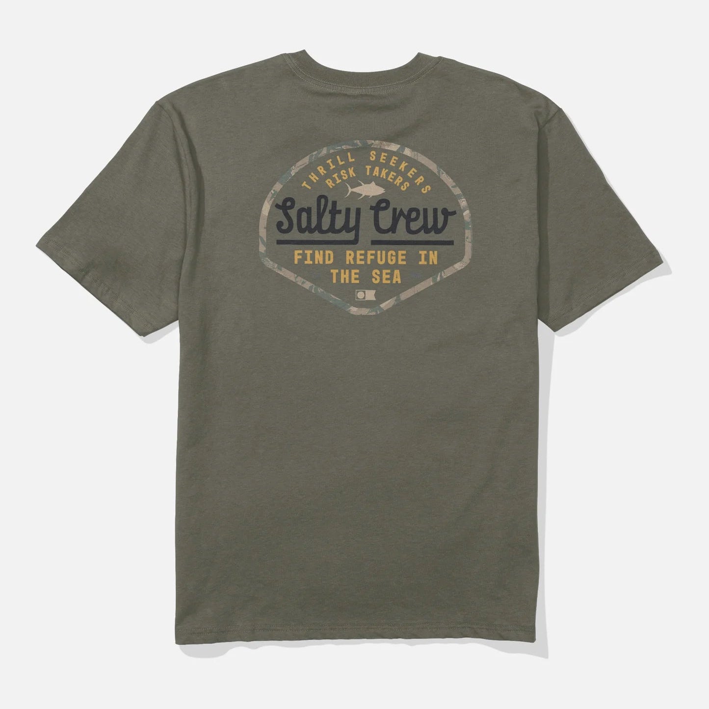 Salty Crew Men's Border Fill Classic Tee - Dusty Olive