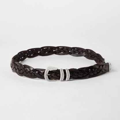 Brunello Cucinelli Braided Calfskin Belt With Detailed Buckle And Tip