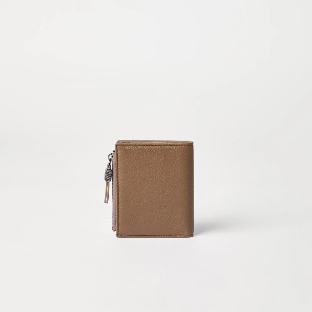 Brunello Cucinelli Grained leather small wallet with shiny zipper pull