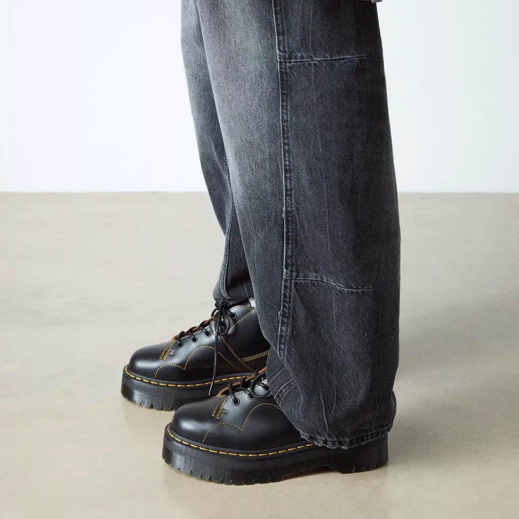 Dr. Martens Church Platform Monkey Boots - Black Vintage Smooth