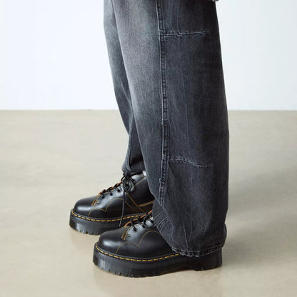 Dr. Martens Church Platform Monkey Boots - Black Vintage Smooth
