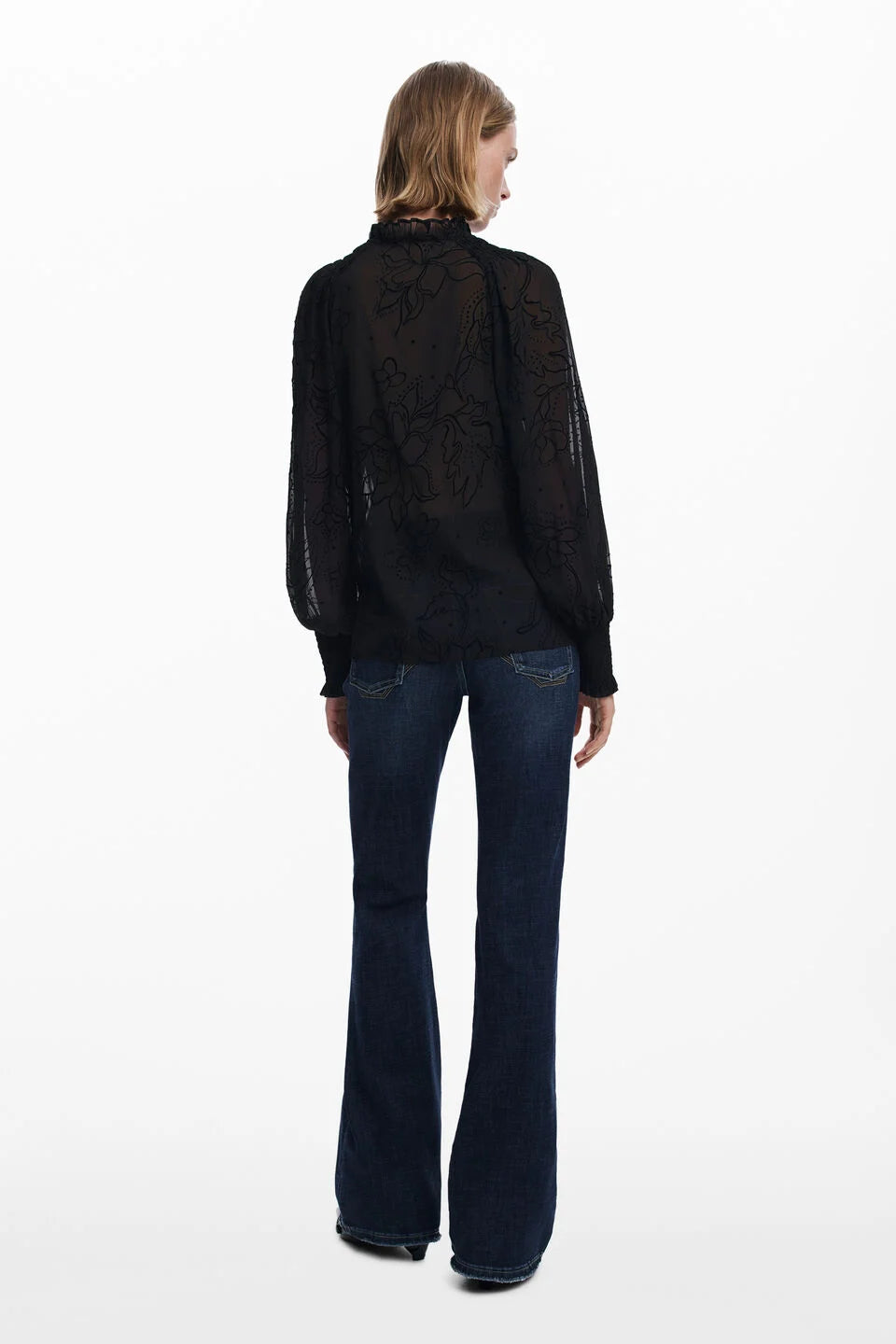 Desigual Flocked Sheer Blouse