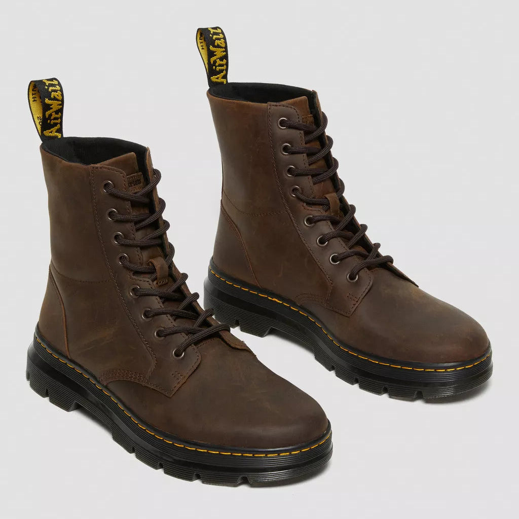 Dr. Martens Combs Crazy Horse Leather Casual Boots - Brown