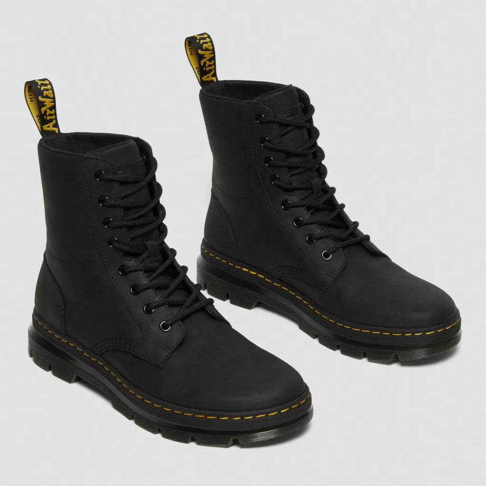 Dr. Martens Combs Leather Casual Boots - Black Wyoming