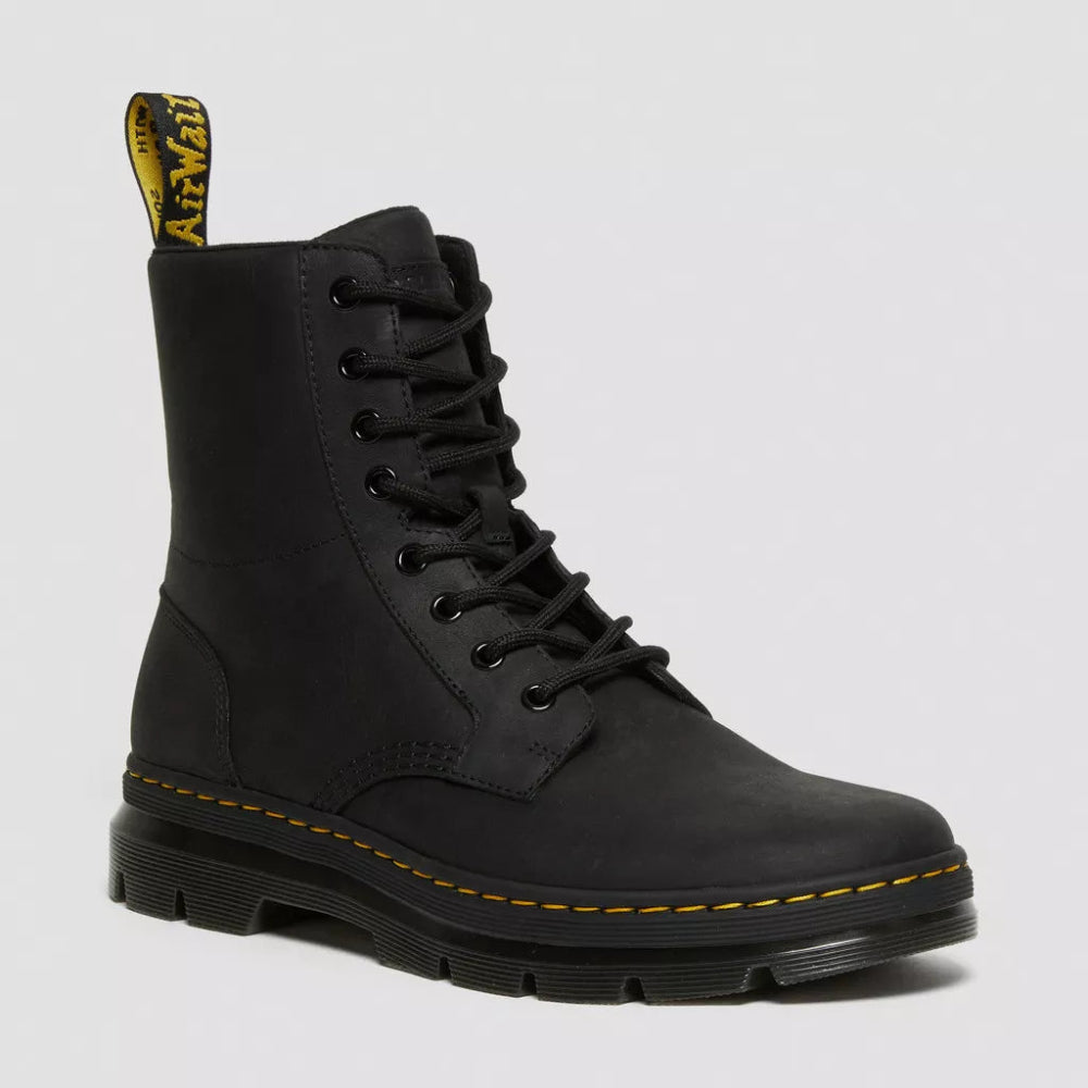 Dr. Martens Combs Leather Casual Boots - Black Wyoming