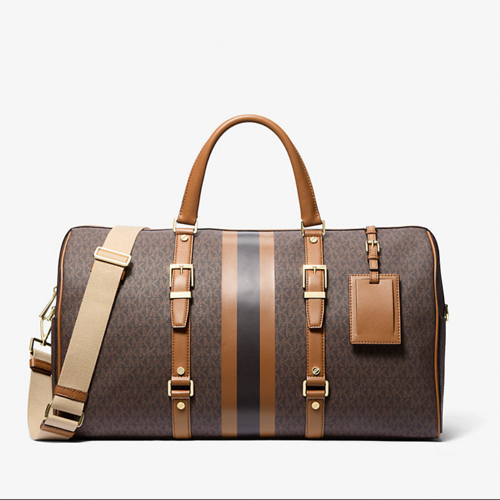 Michael Kors Bedford Travel Extra-Large Signature Logo Stripe Weekender Bag