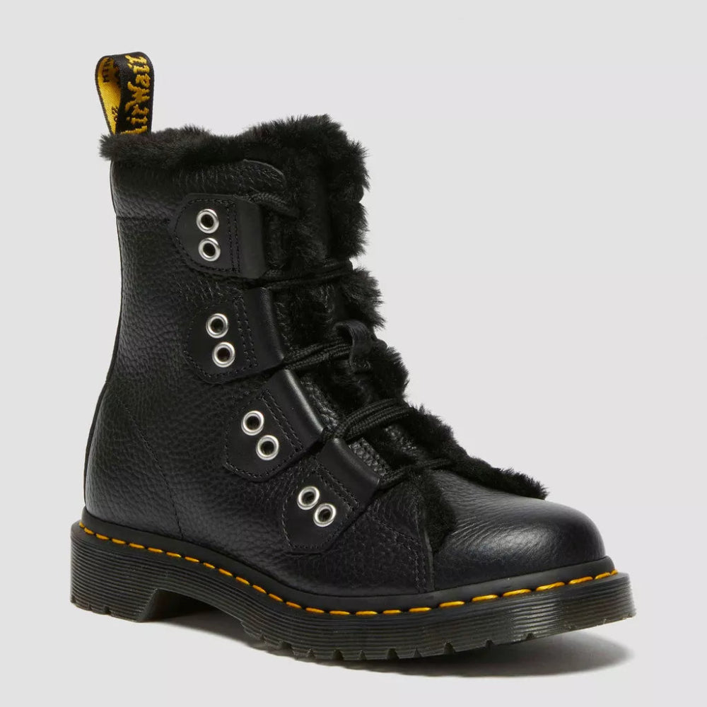 Dr. Martens 1460 Faux Fur Lined Leather Lace Up Boots