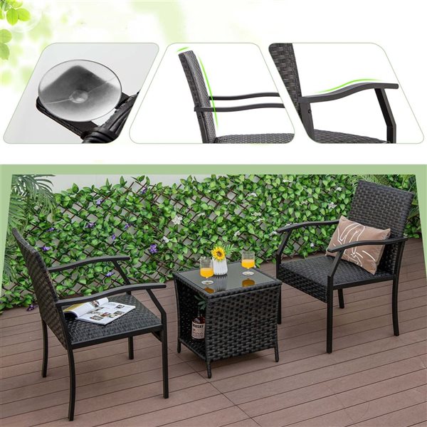 Costway 3-Piece Patio Conversation Set - PICK UP ONLY
